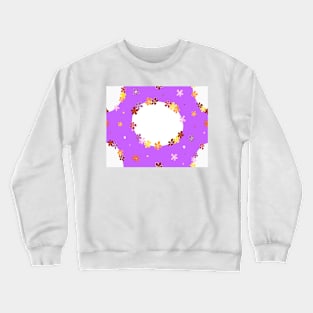 Vintage white flowers chain on purple Crewneck Sweatshirt